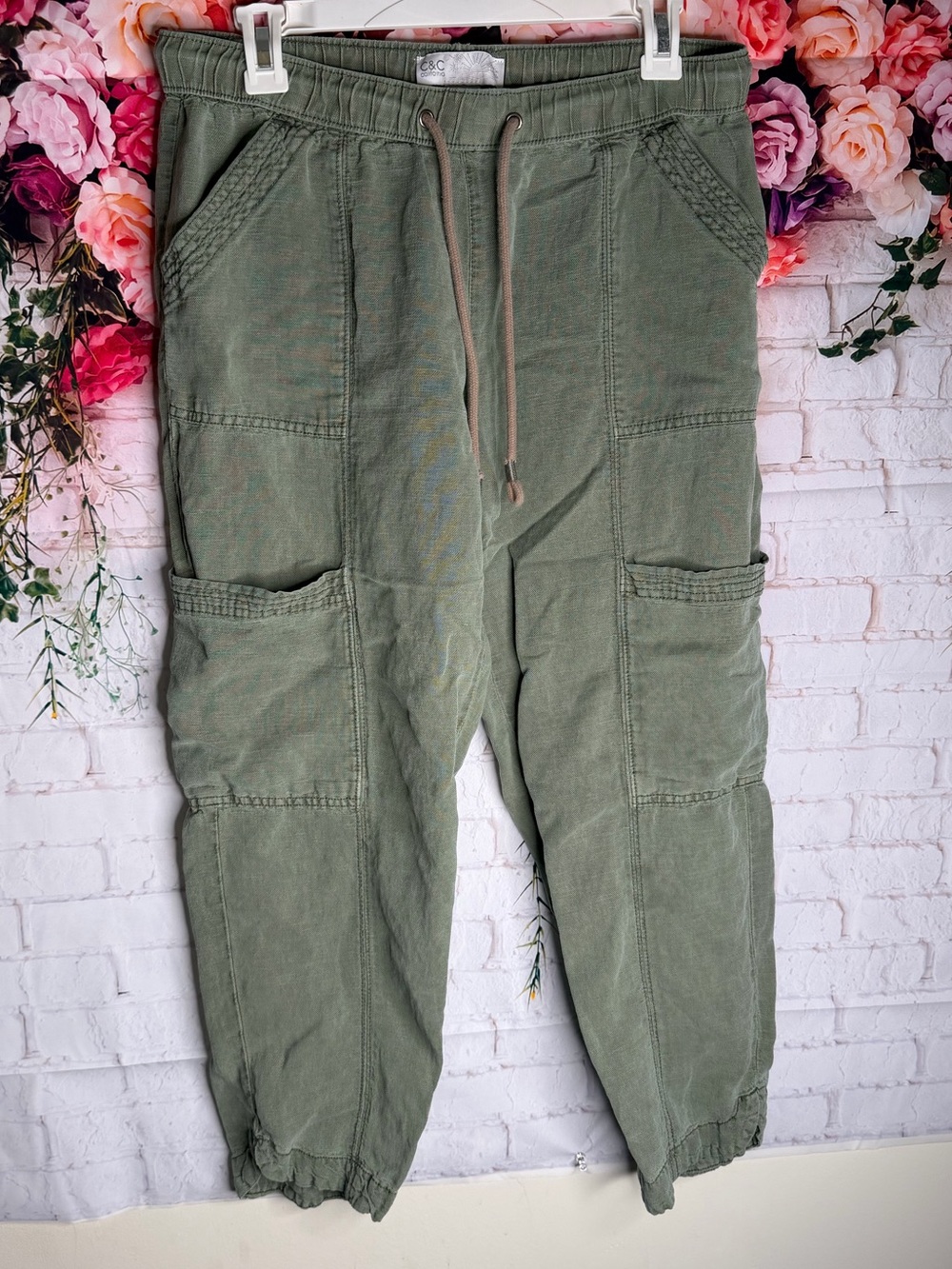 C&C California Olive Green Cargo Jogger Pants